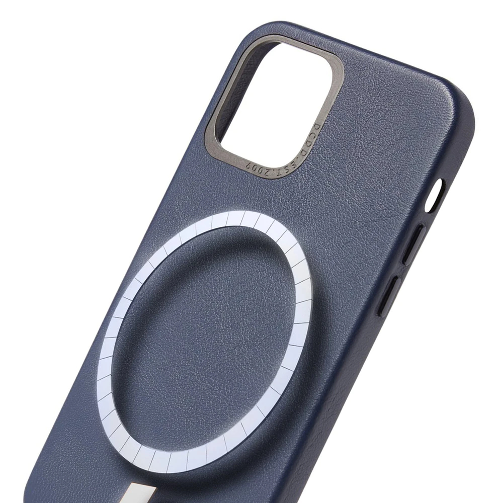 Чехол Decoded Leather Backcover - MagSafe для iPhone 12/12 Pro, кожа, синий